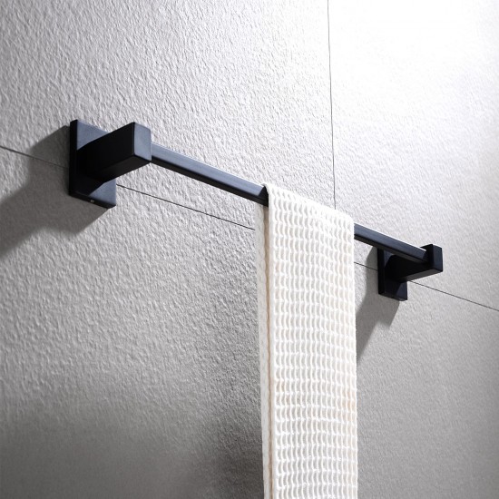 Ottimo Nero Black Single Towel Rails 600mm