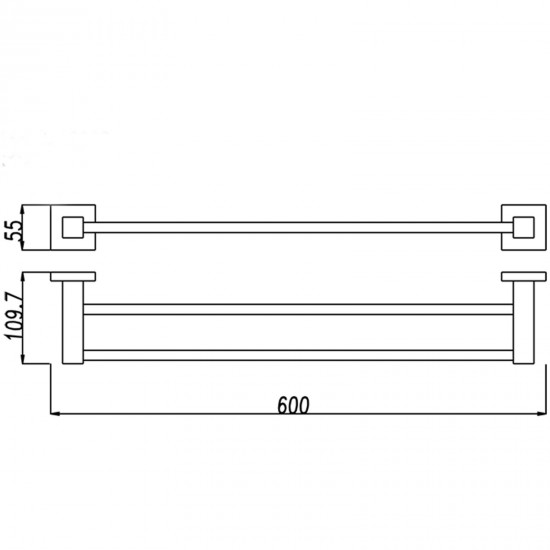 Ottimo Chrome Double Towel Rails 600mm