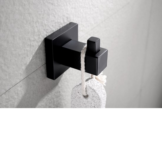 6300B Matt Black Bathroom Accessories Package 