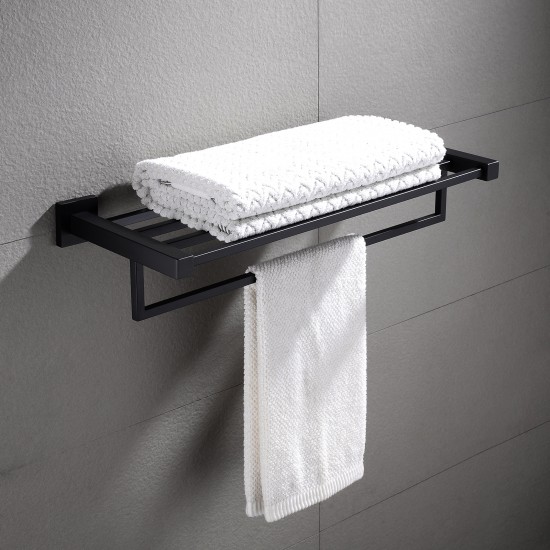 Ottimo Nero Black Towel Rack 600mm