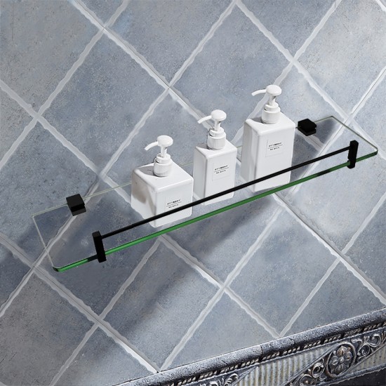 Ottimo Nero Black Glass Shelf Holder 500mm