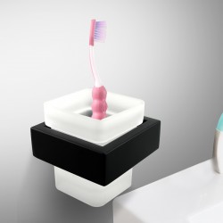 Omar Nero Black and White Toothbrush Holder Tumbler Holder Omar Nero Black and White Toothbrush Holder Tumbler Holder
