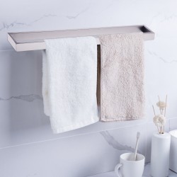 Omar 600mm Brushed Nickel Single Towel Rails  Omar 600mm Brushed Nickel Single Towel Rails