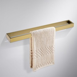 Omar 600mm Brushed Yellow Gold Single Towel Rails Omar 600mm Brushed Yellow Gold Single Towel Rails