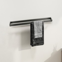 Omar 600mm Gunmetal Grey Single Towel Rails Omar 600mm Gunmetal Grey Single Towel Rails