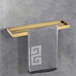 Omar Brushed Yellow Gold Double Towel Rails 600mm Omar Brushed Yellow Gold Double Towel Rails 600mm