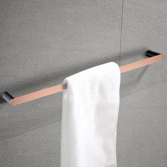 600mm Esperia Black & Rose Gold Single Towel Rail Stainless Steel 304 Wall Mounted