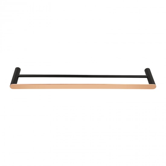 Esperia Black & Rose Gold Double Towel Rail 600mm Stainless Steel 304 Wall Mounted