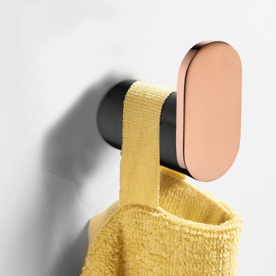 Stainless Steel Esperia Black & Rose Gold Robe Hook Wall Mounted Stainless Steel Esperia Black & Rose Gold Robe Hook Wall Mounted