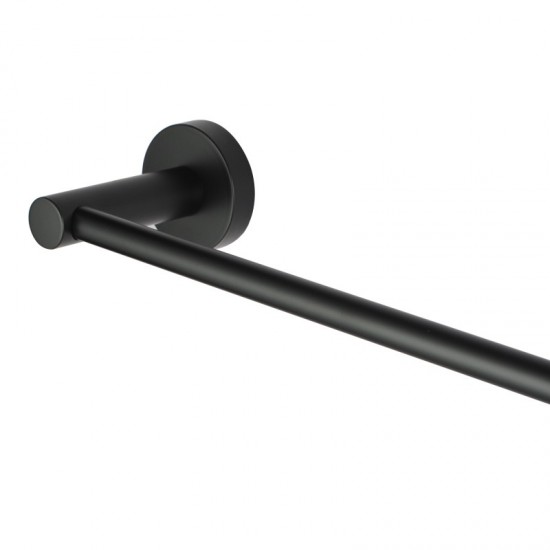 Euro Pin Lever Round Black Single Towel Rack Rail 800mm