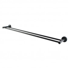 Euro Pin Lever Round Black Double Towel Rack Rail 790mm