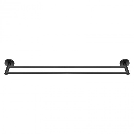 Euro Pin Lever 800mm Round Black Double Towel Rack Rail