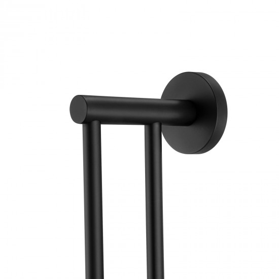 Euro Pin Lever 800mm Round Black Double Towel Rack Rail