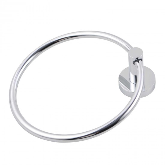 Euro Pin Lever Round Chrome Hand Towel Ring