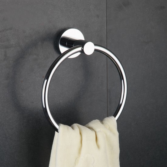 Euro Pin Lever Round Chrome Hand Towel Ring