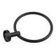 Euro Pin Lever Round Black Hand Towel Ring Wall Mounted