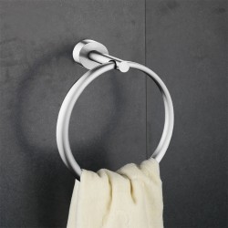 Euro Pin Lever Round Brushed Nickel Hand Towel Ring Wall Mounted Euro Pin Lever Round Brushed Nickel Hand Towel Ring Wall Mounted