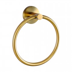 Pentro Round Brushed Yellow Gold Hand Towel Ring Wall Mounted Pentro Round Brushed Yellow Gold Hand Towel Ring Wall Mounted