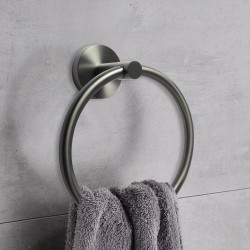 Norico Round Gunmetal Grey Hand Towel Ring Wall Mounted Norico Round Gunmetal Grey Hand Towel Ring Wall Mounted