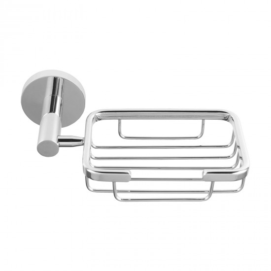 Wall Mounted Euro Pin Lever Round Chrome Soap Holder Stainless Steel