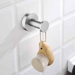 Euro Pin Lever Round Brushed Nickel Stainless Steel Robe Hook Wall Mounted Euro Pin Lever Round Brushed Nickel Stainless Steel Robe Hook Wall Mounted