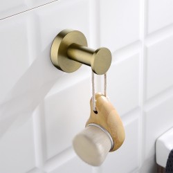 Euro Pin Lever Round Brushed Yellow Gold Stainless Steel Robe Hook Wall Mounted Euro Pin Lever Round Brushed Yellow Gold Stainless Steel Robe Hook Wall Mounted