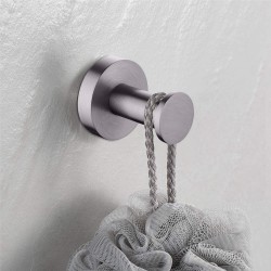 Euro Pin Lever Round Gunmetal Grey Stainless Steel Robe Hook Wall Mounted Euro Pin Lever Round Gunmetal Grey Stainless Steel Robe Hook Wall Mounted