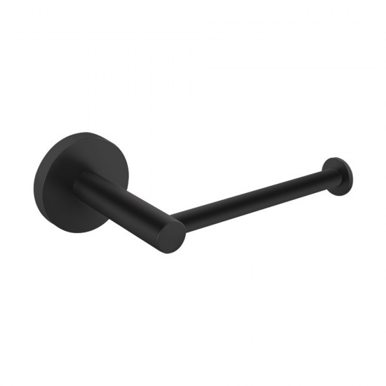 Euro Pin Lever Stainless Steel Round Matt Black Toilet Paper Roll Holder Wall Mounted
