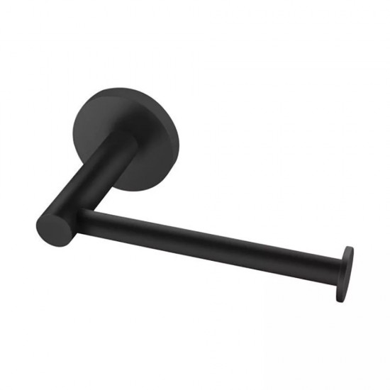 Euro Pin Lever Stainless Steel Round Matt Black Toilet Paper Roll Holder Wall Mounted