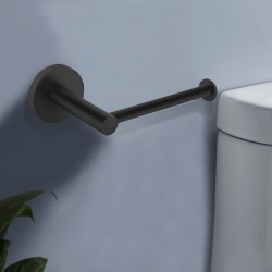 Euro Pin Lever Stainless Steel Round Matt Black Toilet Paper Roll Holder Wall Mounted Euro Pin Lever Stainless Steel Round Matt Black Toilet Paper Roll Holder Wall Mounted
