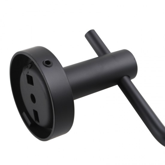 Euro Pin Lever Round Black Toilet Paper Roll Holder Wall Mounted