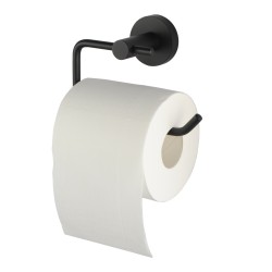 Euro Pin Lever Round Black Toilet Paper Roll Holder Wall Mounted