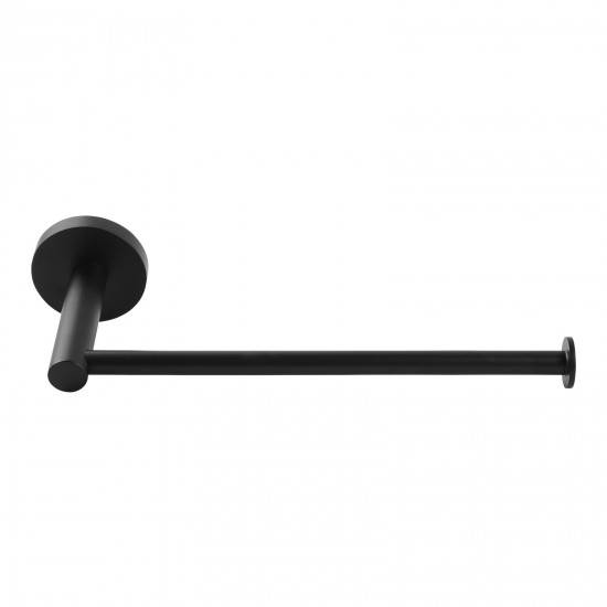 Euro Pin Lever Round Black Hand Towel Holder Stainless Steel Wall Mounted