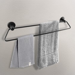 Zevi 600mm Self Adhesive Black Double Towel Rail Stainless Steel 304 Wall Mounted Drill Free Zevi 600mm Self Adhesive Black Double Towel Rail Stainless Steel 304 Wall Mounted Drill Free