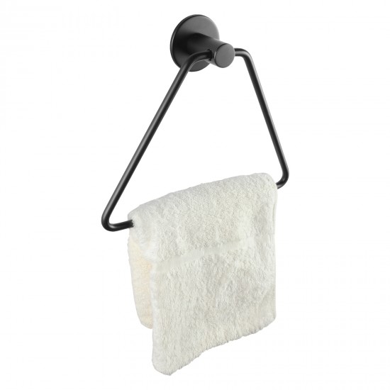 Zevi Self Adhesive Round Black Hand Towel Holder 304 Stainless Steel Drill Free
