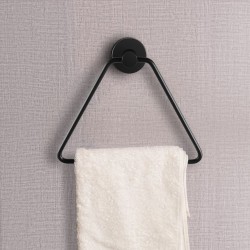 Zevi Self Adhesive Round Black Hand Towel Holder 304 Stainless Steel Drill Free Zevi Self Adhesive Round Black Hand Towel Holder 304 Stainless Steel Drill Free