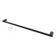 Square Matt Black Single Towel Rail 600mm Solid Brass Wall Mounted