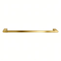 Square Brushed Yellow Gold Single Hand Towel Rail Stainless Steel Wall Mounted