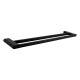 Matt Black Double Towel Rail 600mm Brass Wall Mounted