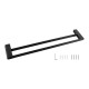 Matt Black Double Towel Rail 600mm Brass Wall Mounted