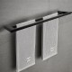 Matt Black Double Towel Rail 600mm Brass Wall Mounted