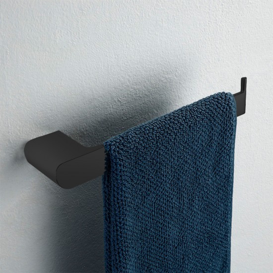 Square Brass Matt Black Towel Holder Towel Hook Wall Mounted