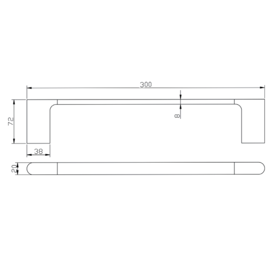 300mm Black Towel Holder Stainless Steel 304 Wall Mounted 300mm Black Towel Holder Stainless Steel 304 Wall Mounted