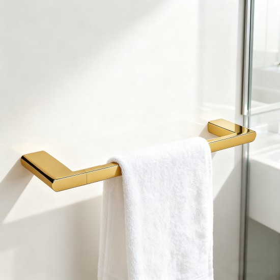 300mm Brushed Yellow Gold Towel Holder Wall Mounted Stainless Steel 304 300mm Brushed Yellow Gold Towel Holder Wall Mounted Stainless Steel 304