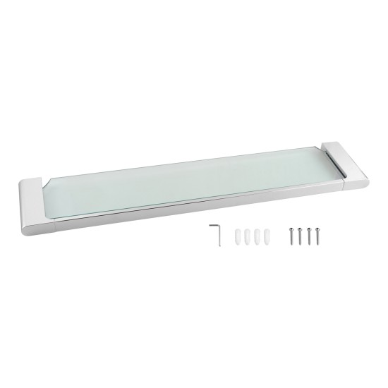 Chrome Single Glass Shelf Storage Brass Wall Mounted Chrome Single Glass Shelf Storage Brass Wall Mounted