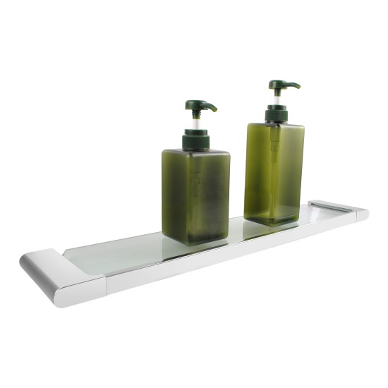 Chrome Single Glass Shelf Storage Brass Wall Mounted Chrome Single Glass Shelf Storage Brass Wall Mounted