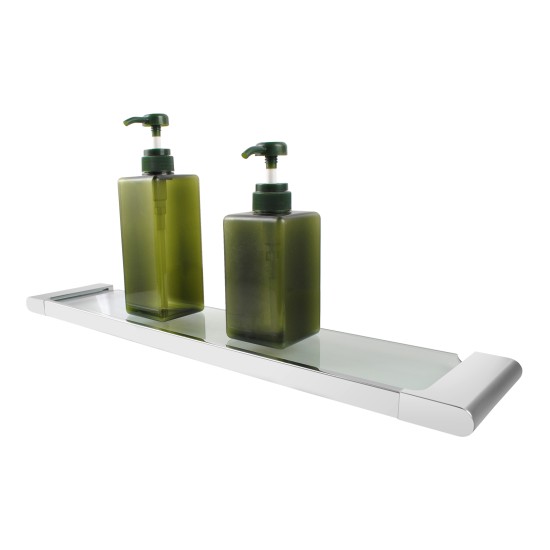 Chrome Single Glass Shelf Storage Brass Wall Mounted Chrome Single Glass Shelf Storage Brass Wall Mounted