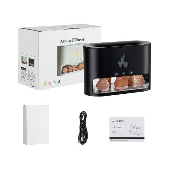 3D Flame Volcano Aroma Diffuser & Humidifier 250 ml Ultrasonic with Salt Stone Touch Control 4-Color Flame/Night Light 3D Flame Volcano Aroma Diffuser & Humidifier 250 ml Ultrasonic with Salt Stone Touch Control 4-Color Flame/Night Light