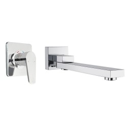 Aquatica All Pressures Saluto Shower Mixer With Square Swivel Bath Spout Chrome Set Aquatica All Pressures Saluto Shower Mixer With Square Swivel Bath Spout Chrome Set