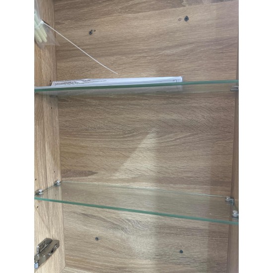 1200x150x750mm Plywood 3-Door Light Oak Mirror Cabinet 
